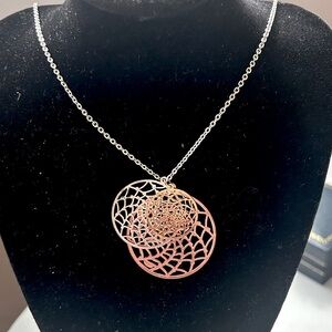 Icing Y2K tri-color gold, silver, rose gold Pendant‎ Necklace
